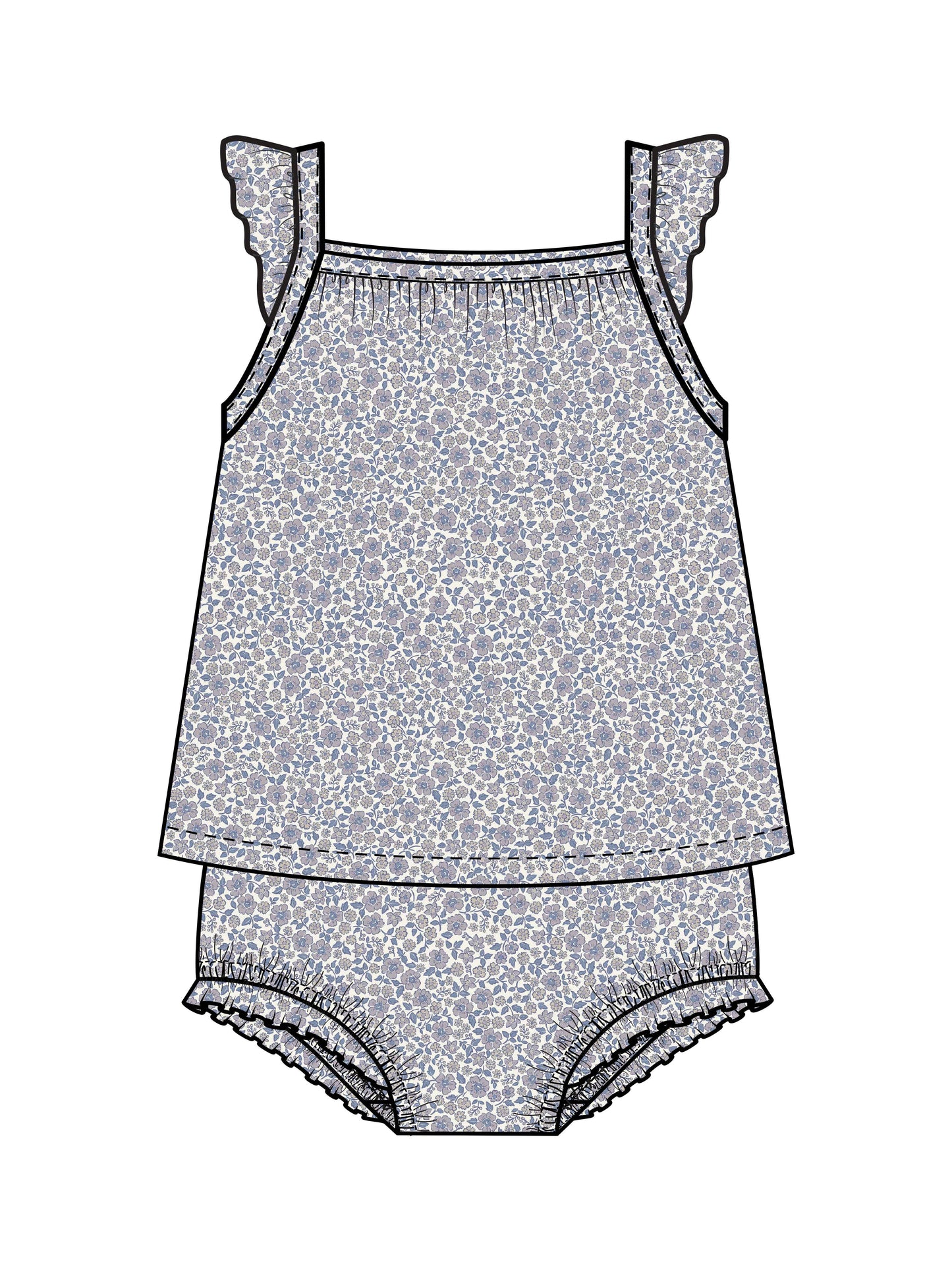 Organic Suki Muslin Tank & Short Set - Gianni Floral