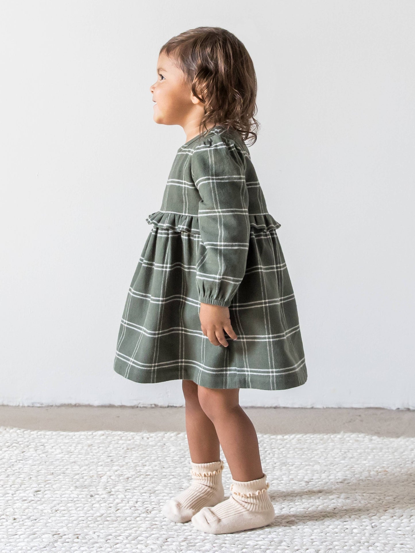 Cypress Plaid Sydney Flannel Ruffle Dress