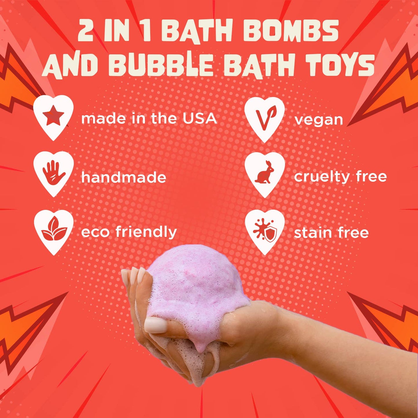 Superhero Kids Bath Bombs Gift Set with Toys Inside