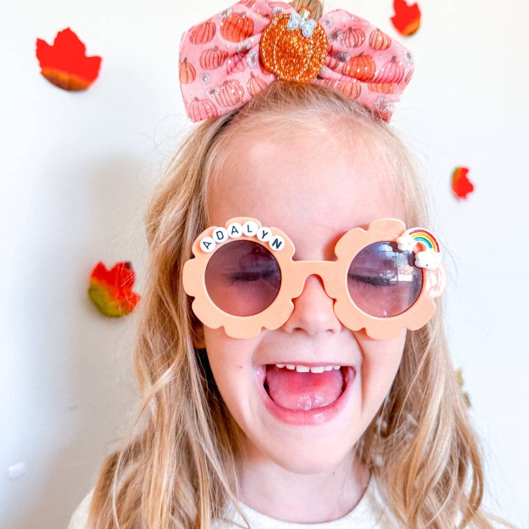 Pumpkin Daisy Blush Tulle Bow Clip