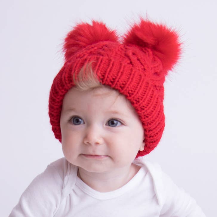 Red Fluffer Beanie Hat