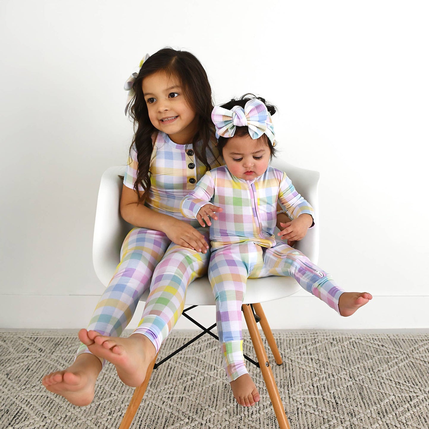 Winnie Pastel Plaid Zip Easter Kids Plaid Outfit