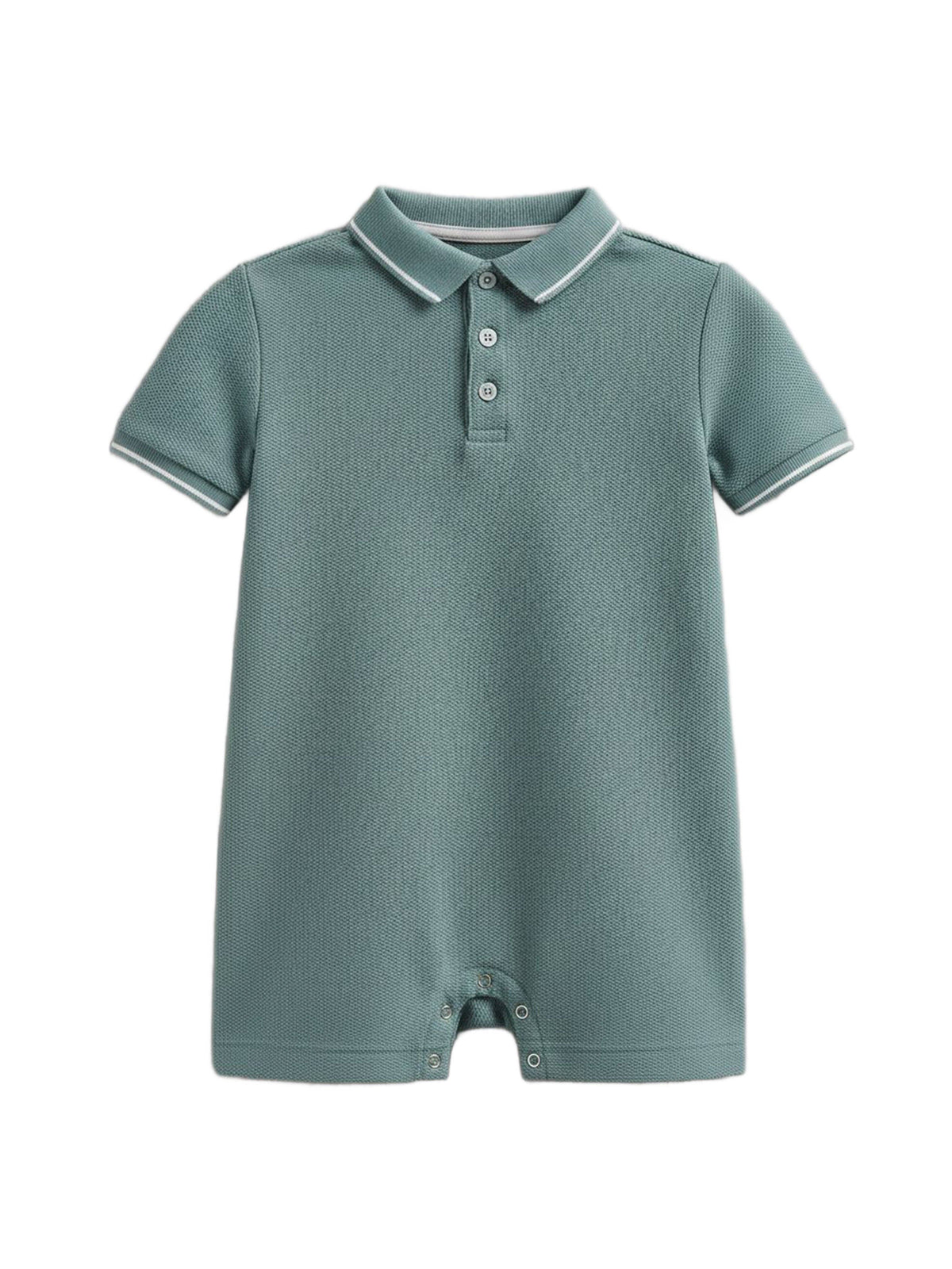 Colored Organics - Walter Pique Polo Romper - Laguna