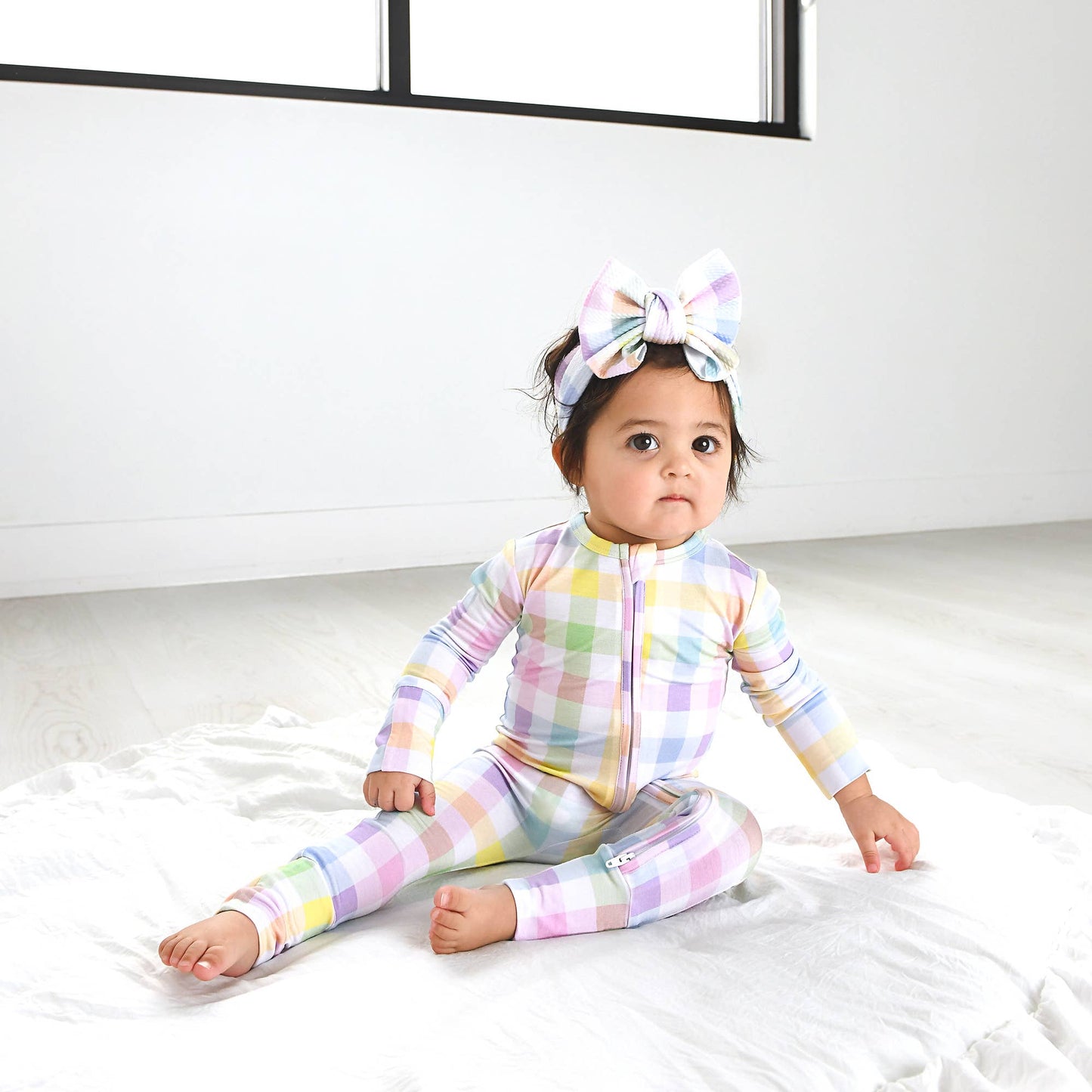 Winnie Pastel Plaid Zip Easter Kids Plaid Outfit
