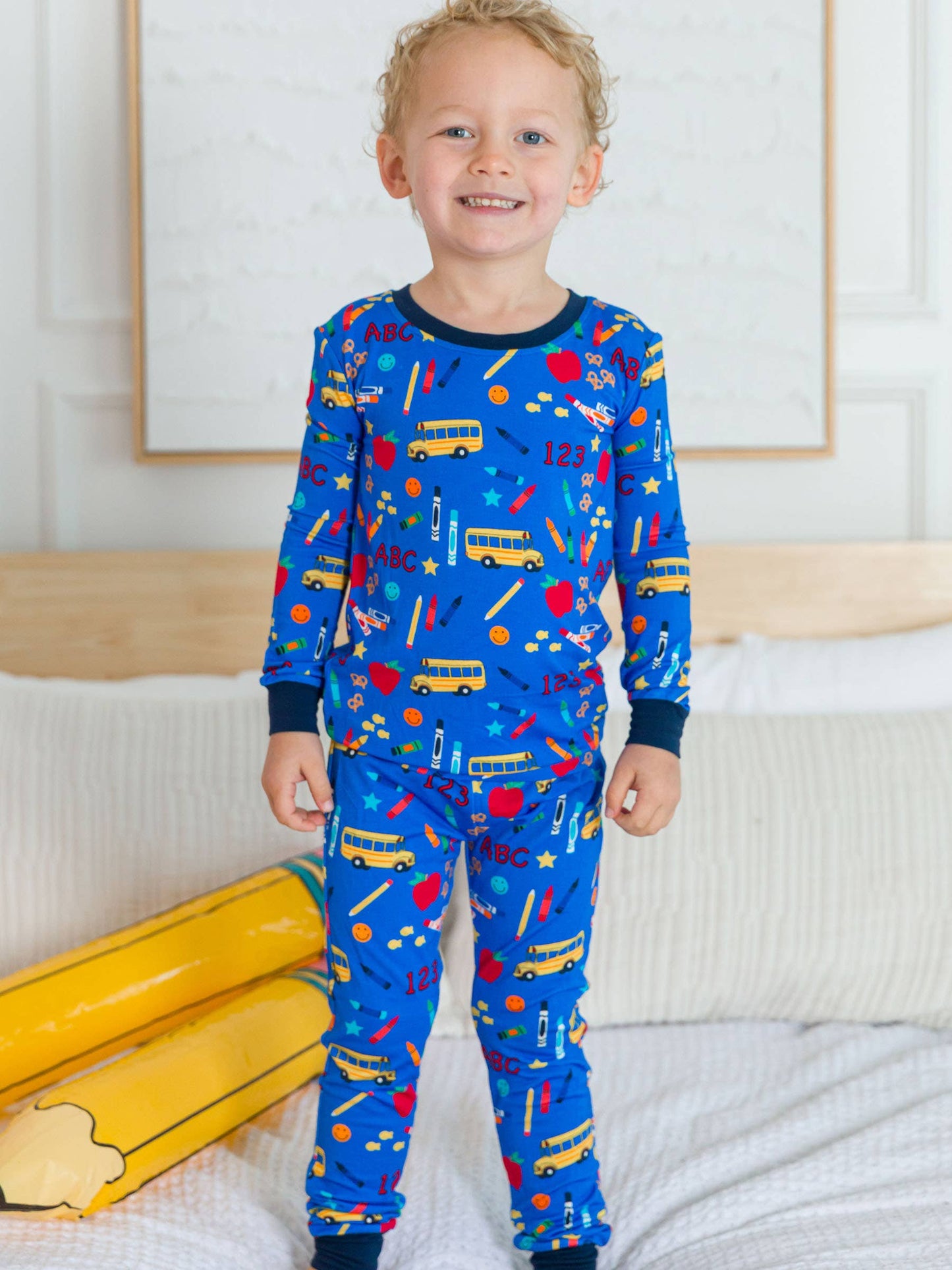 Blue School House Bamboo Viscose Long Sleeve Pajama