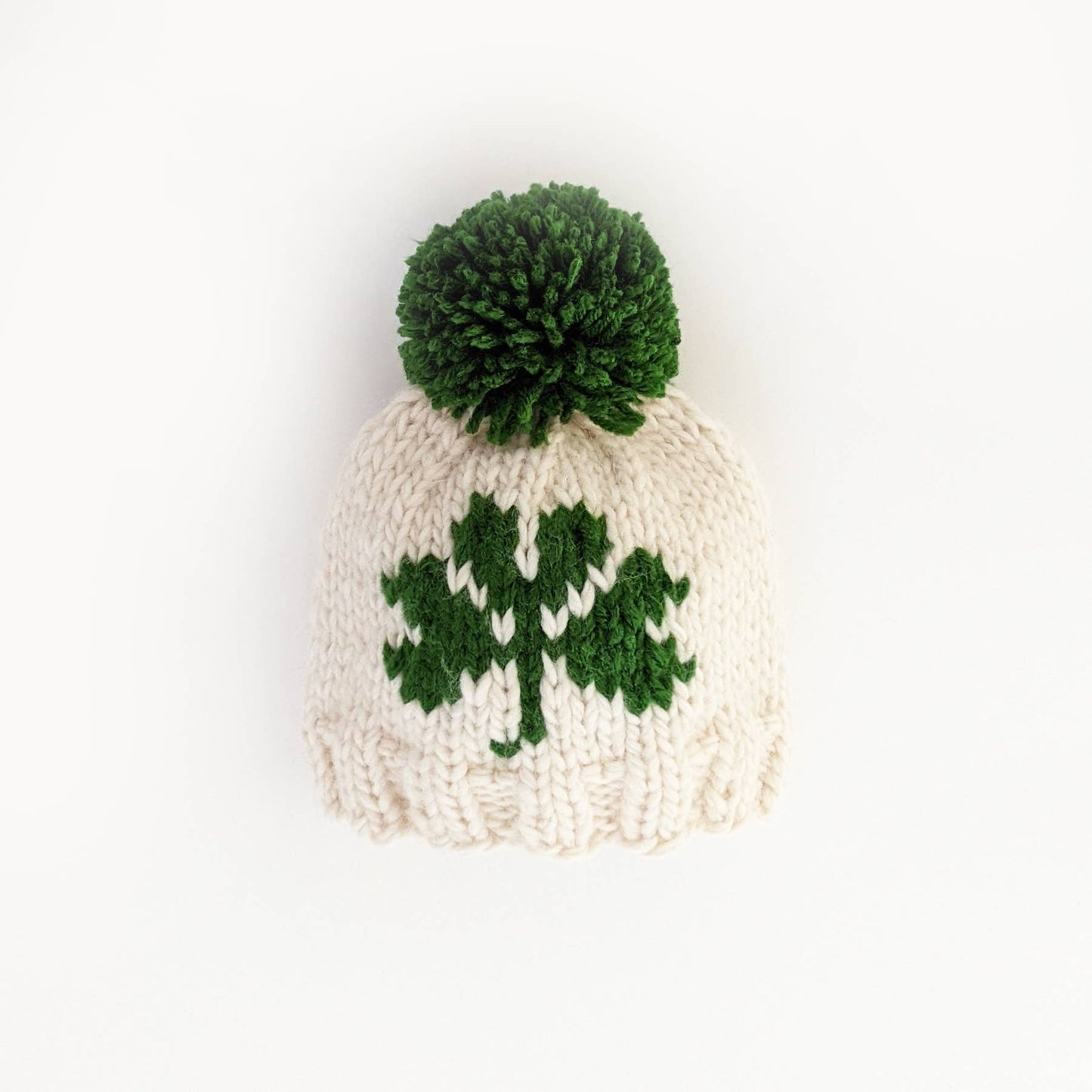 Shamrock St. Patrick's Day Hand Knit Beanie Hat