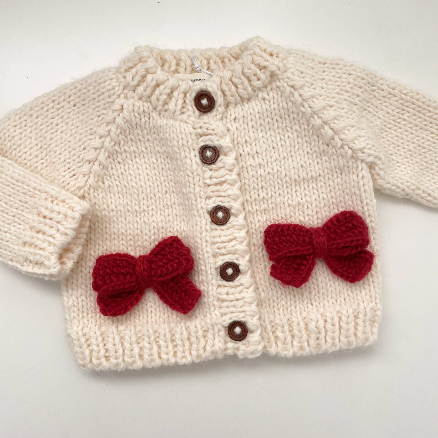 Red Bow Cardigan Kids Baby Sweater