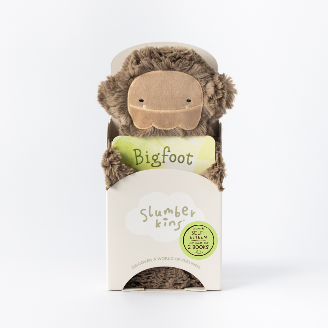 Slumberkins Inc. - Bigfoot's Self Esteem Plush Snuggler Set - with 2 books!