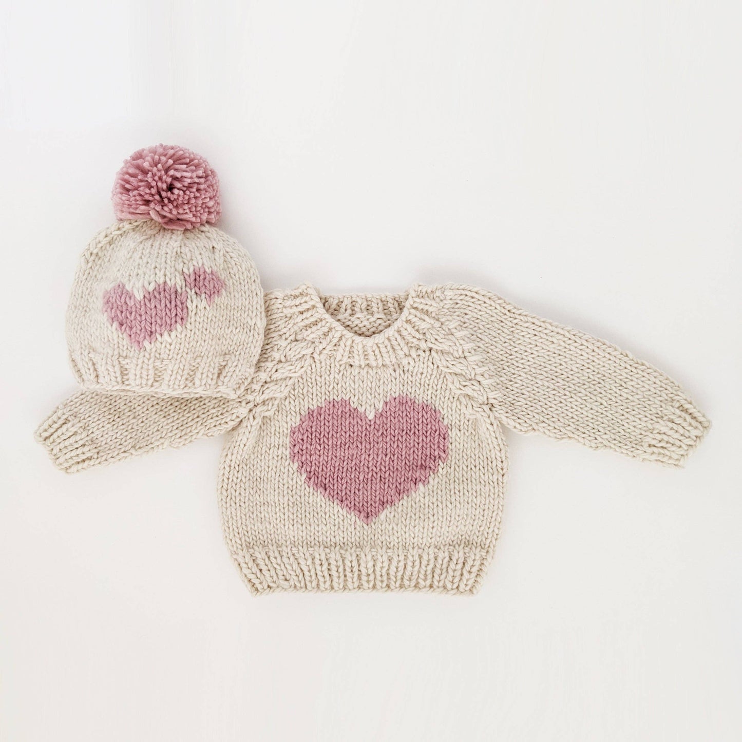 Sweetheart Knit Beanie Hat Rosy