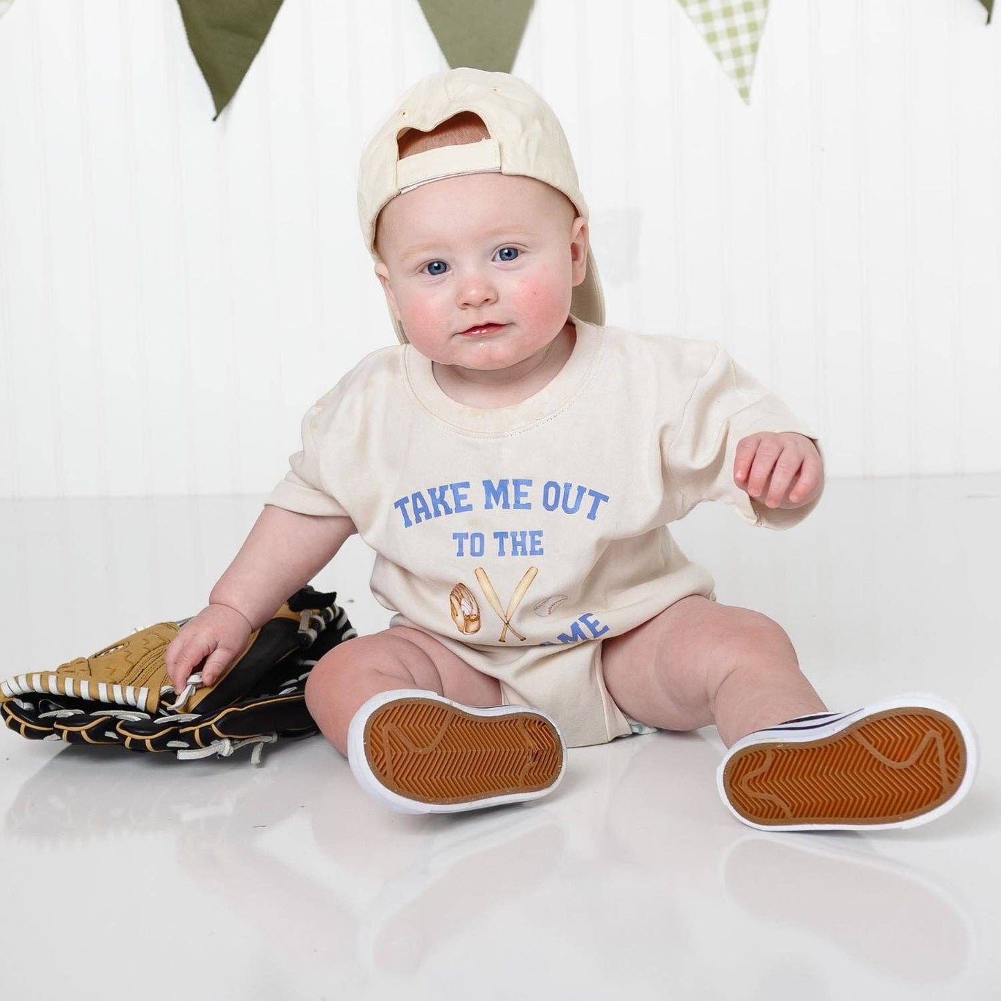Sweet Wink - Take Me Out To The Ballgame Short Sleeve Romper - Baby