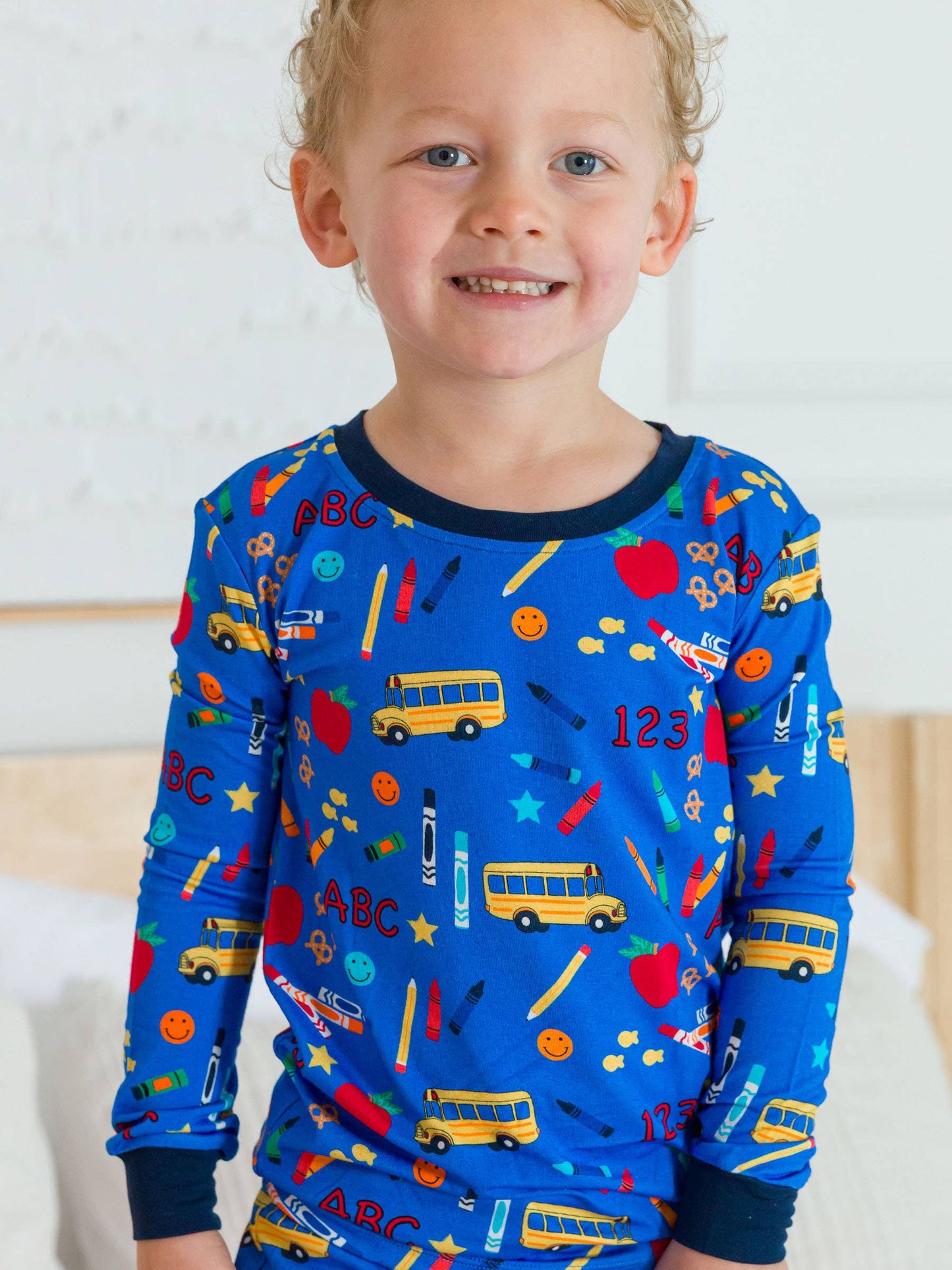 Blue School House Bamboo Viscose Long Sleeve Pajama
