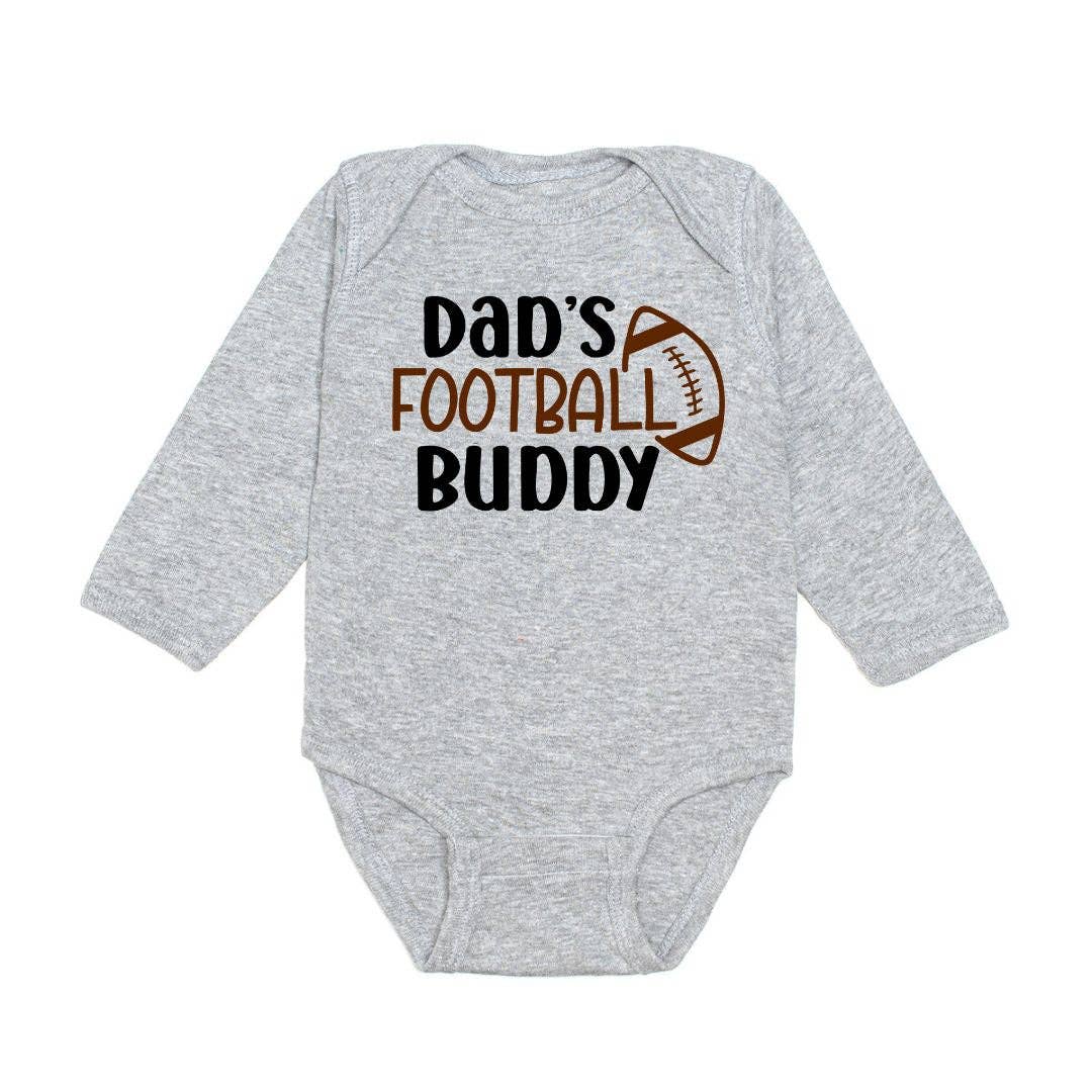 Dad's Football Buddy Black & Brown Long Sleeve Bodysuit
