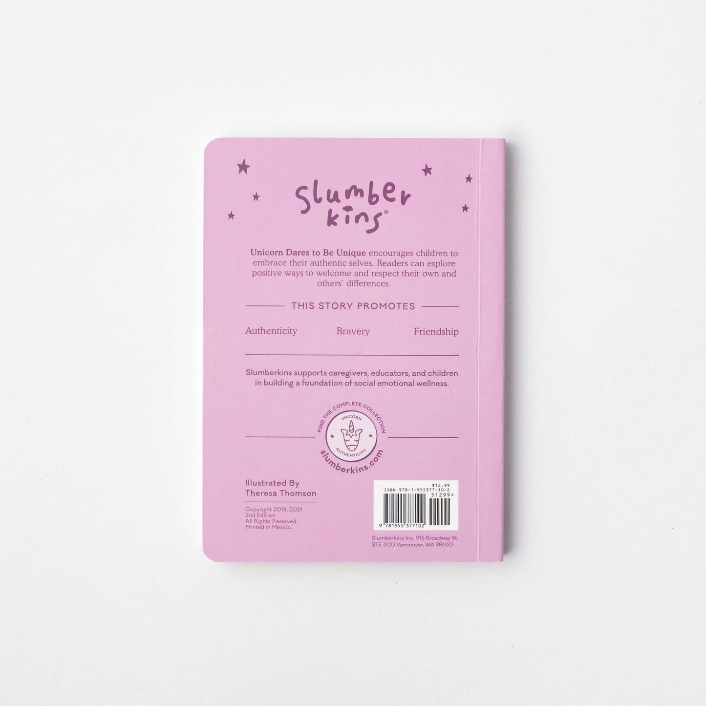 Slumberkins Inc. - Unicorn's Authenticity Plush Set - with 2 books!