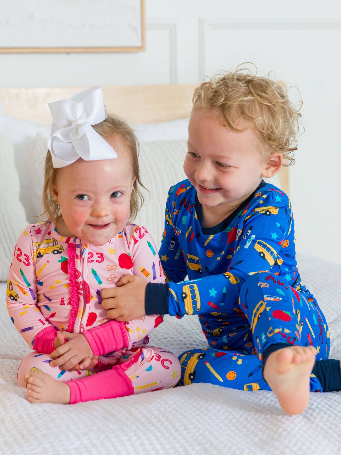 Blue School House Bamboo Viscose Long Sleeve Pajama