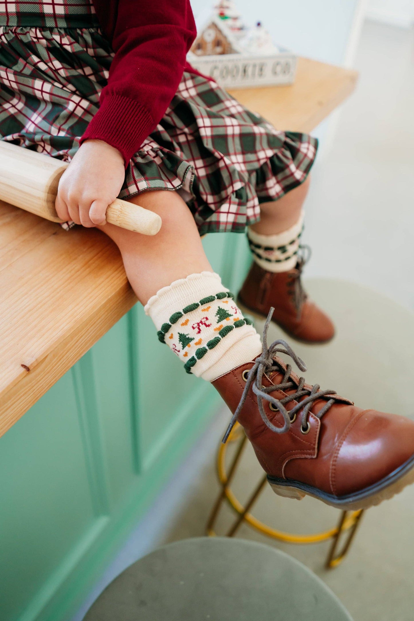 Vanilla Fair Isle Knee High Socks