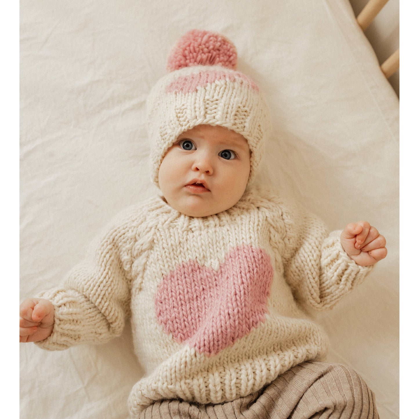 Sweetheart Knit Beanie Hat Rosy