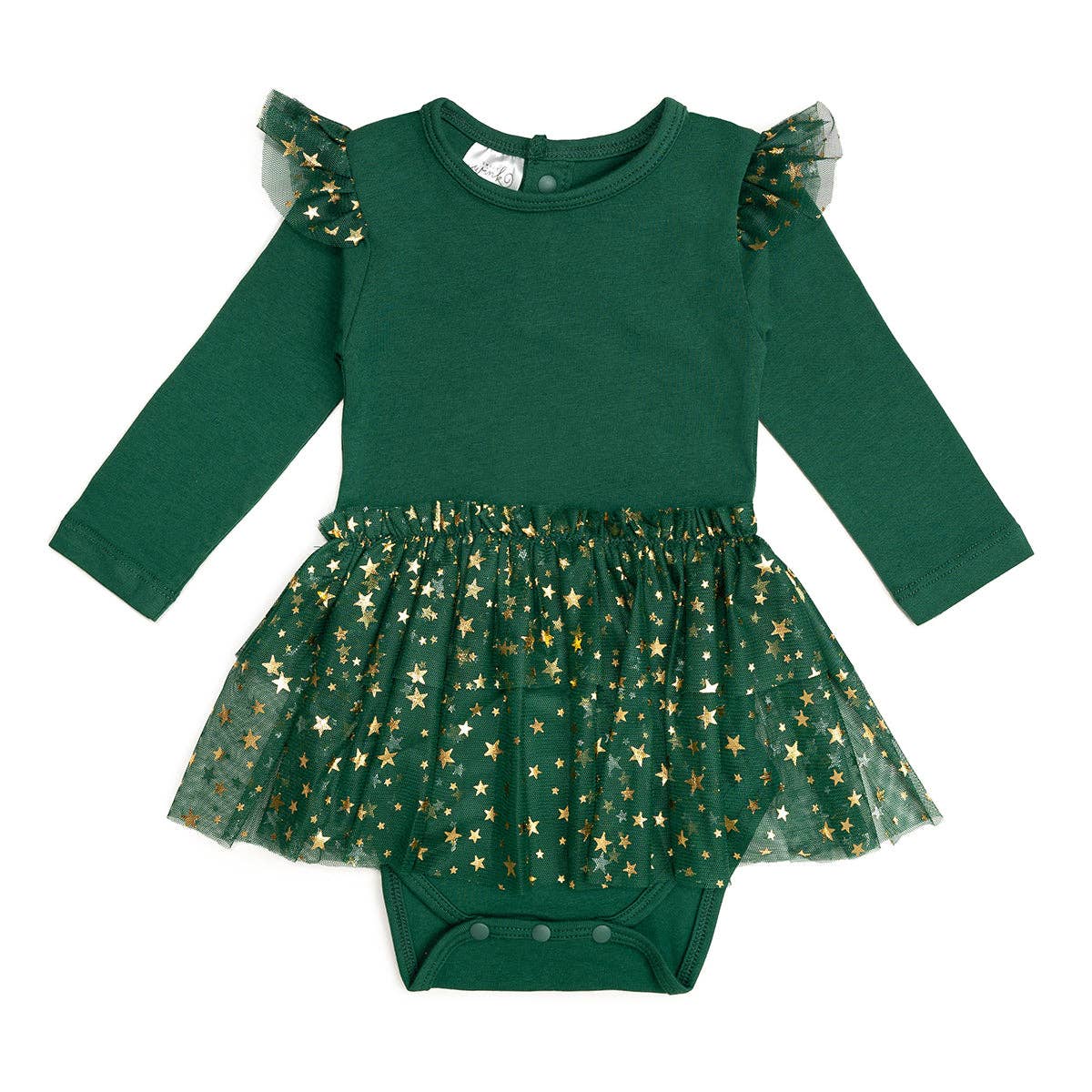 Emerald Shimmer Long Sleeve Tutu Bodysuit