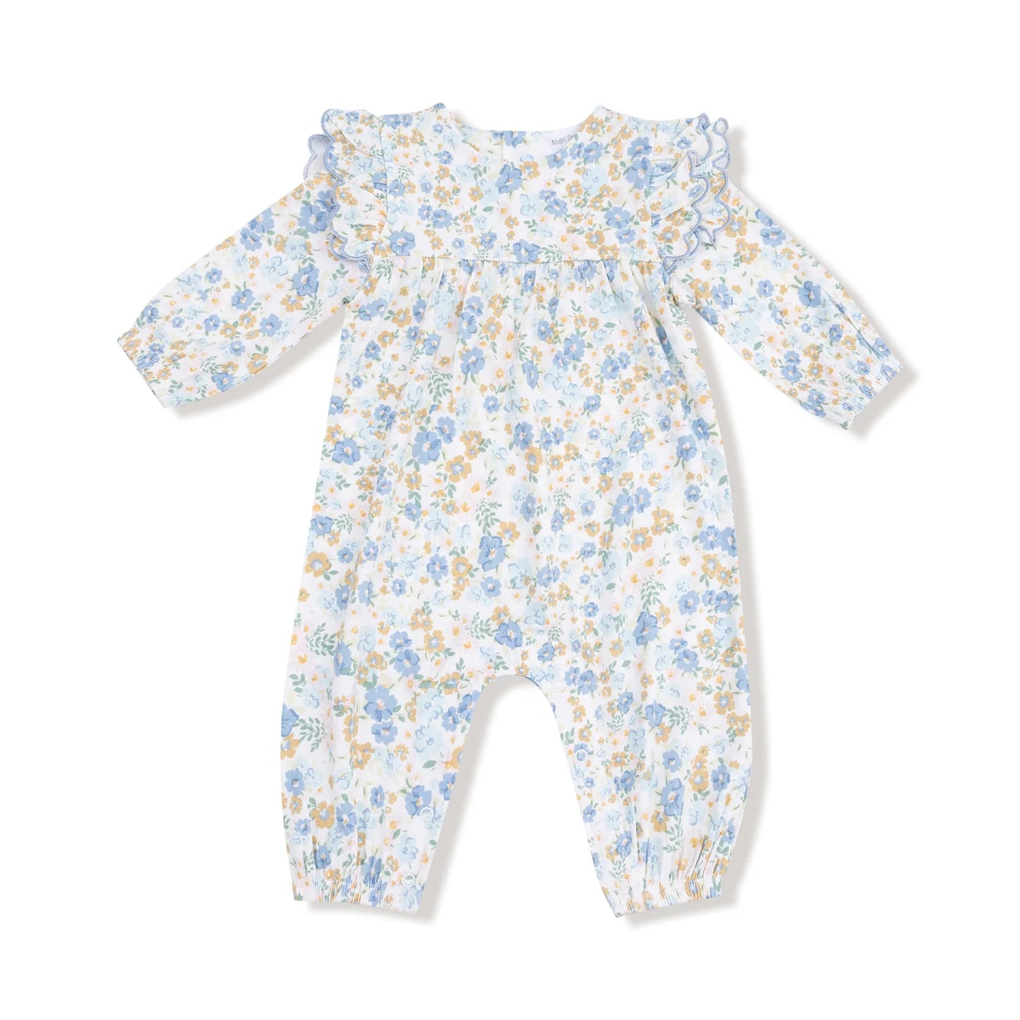 Sweet Rose Calico - L/s Petal Ruffle Romper