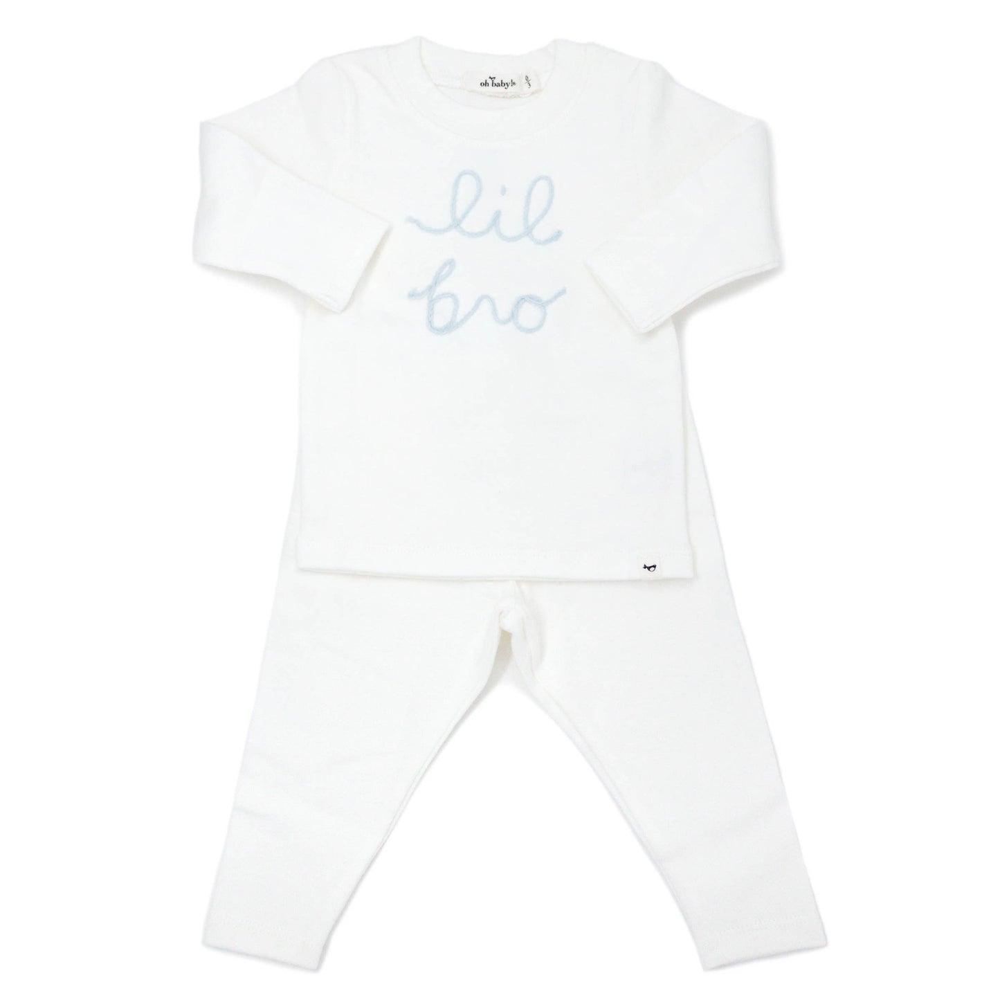 "lil bro" Sky Blue Embroidered 2PC Set