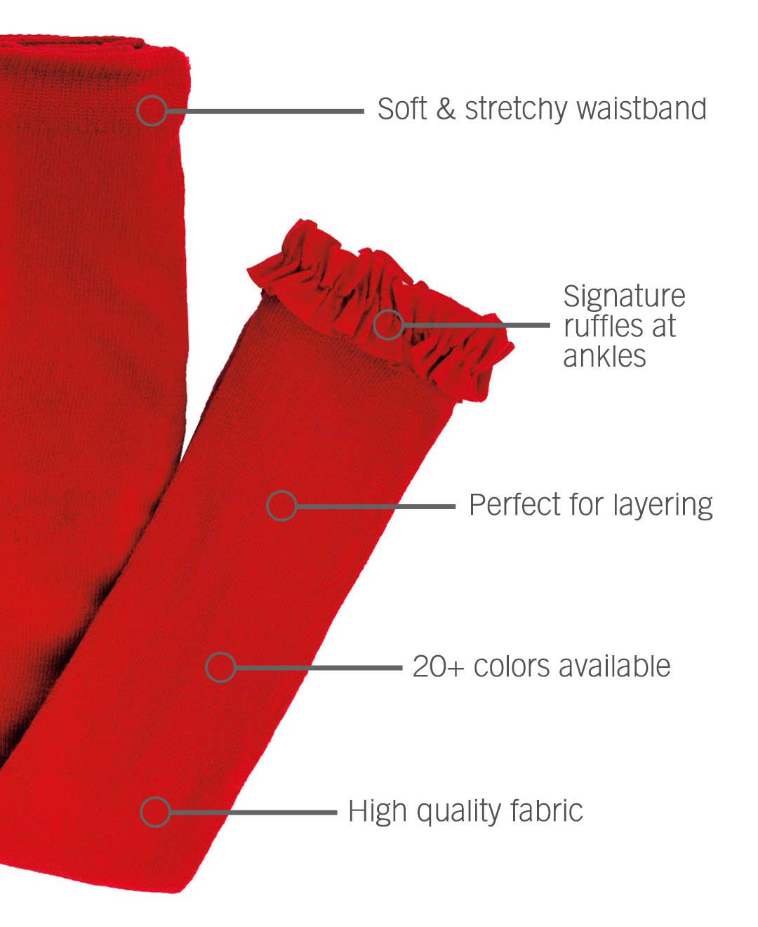 RuffleButts + RuggedButts - Girls Red Footless Ruffle Tights