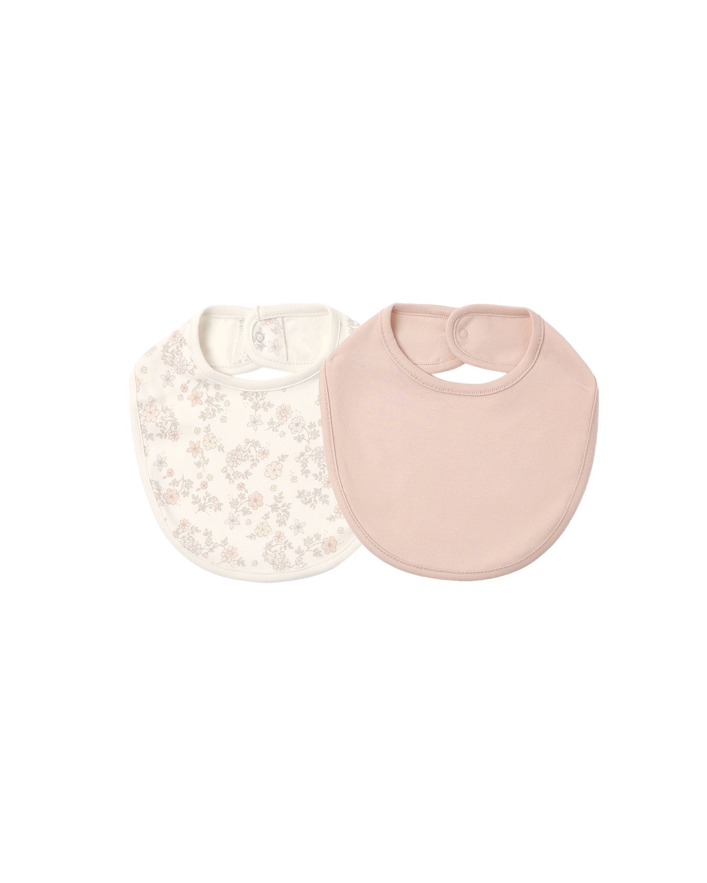 Jersey Snap Bib, 2 Pack Floral, Vine, Dusty Rose