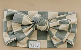 Light Green Checkered Bamboo Head Wrap