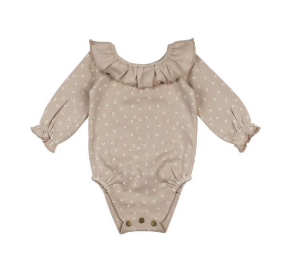 Organic Smocked Ruffle Bodysuit