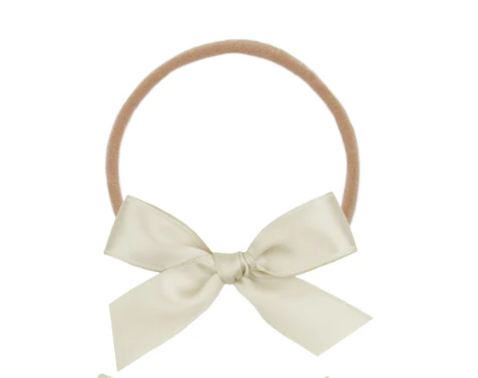 Large Satin Bow - Champagne Headband