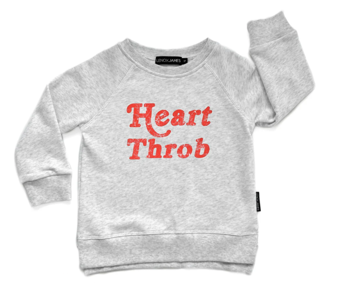 HEART THROB SWEATSHIRT - ASH GREY