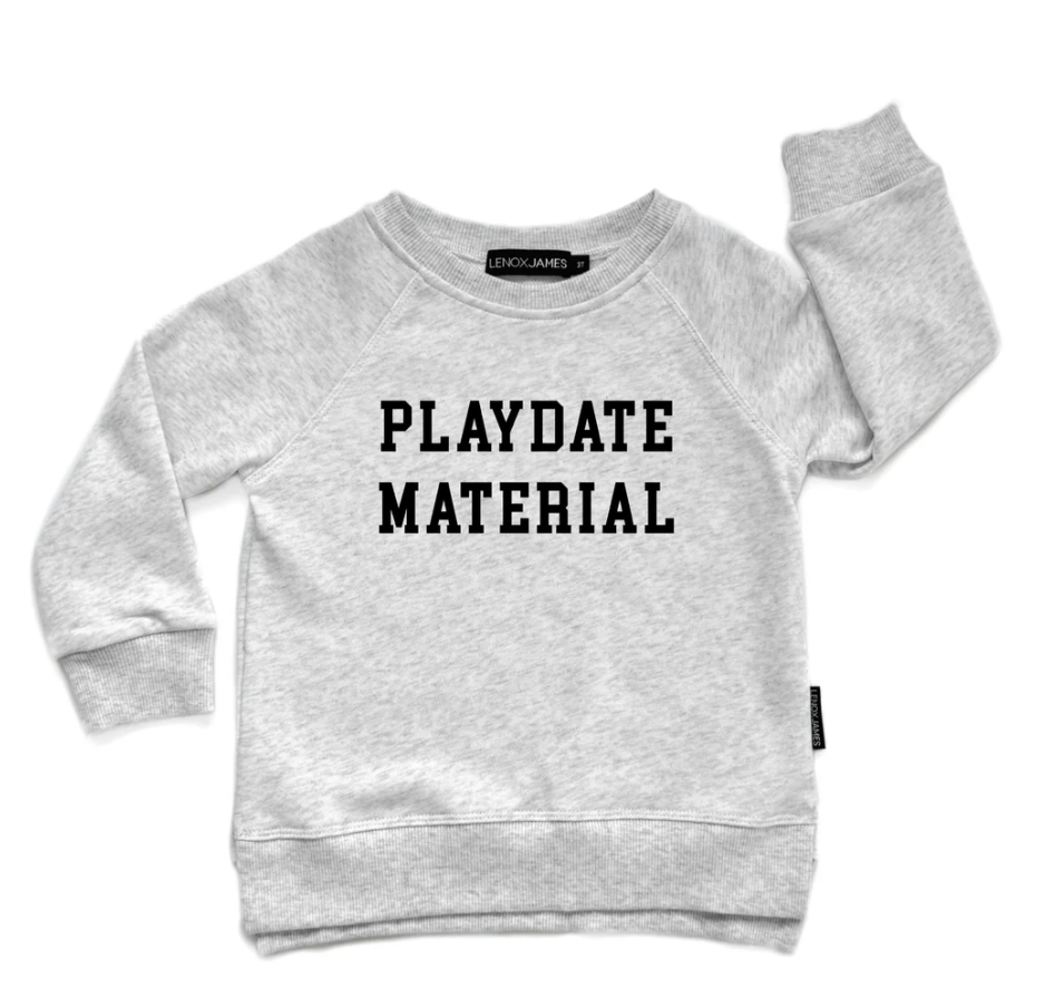 PLAYDATE MATERIAL SWEATSHIRT - ASH GREY