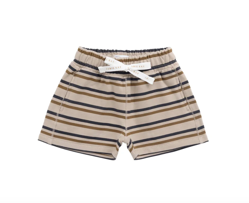 Organic Cotton Jalen Short - Raynor Stripe Pale Khaki