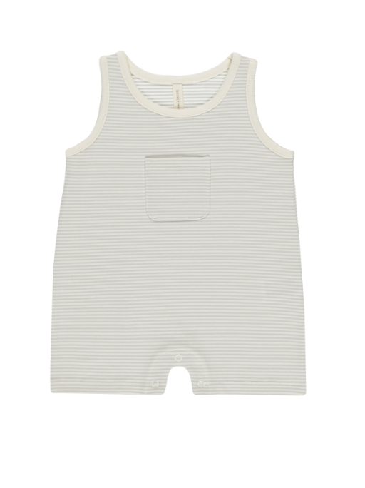 SLEEVELESS ONE-PIECE || SKY MICRO STRIPE
