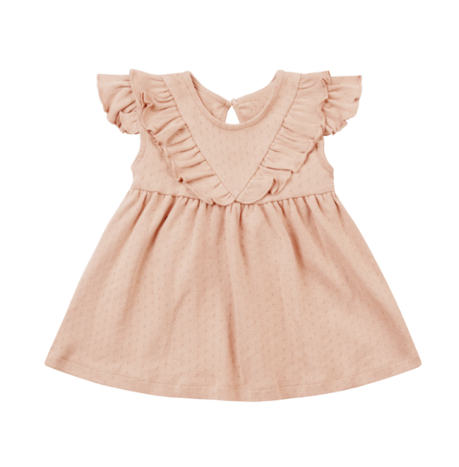 SLEEVELESS RUFFLE V DRESS || MELON