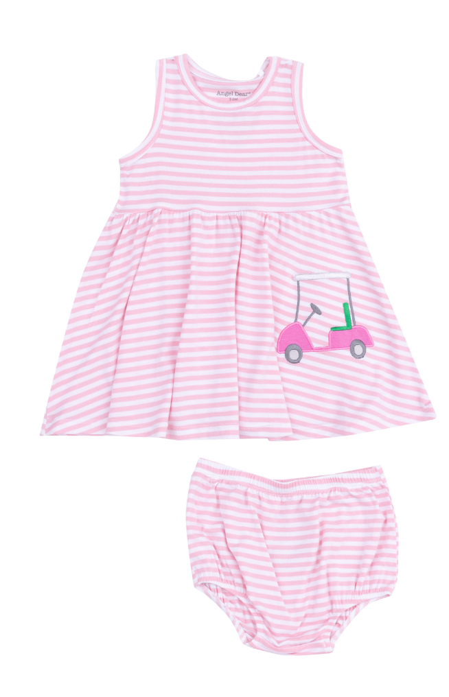 Golf Pink Mini Applique Tank Dress And Bloomer W/ Applique