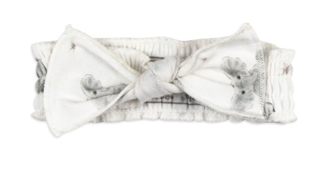 Organic Smocked Headband- Hippo or Elephant