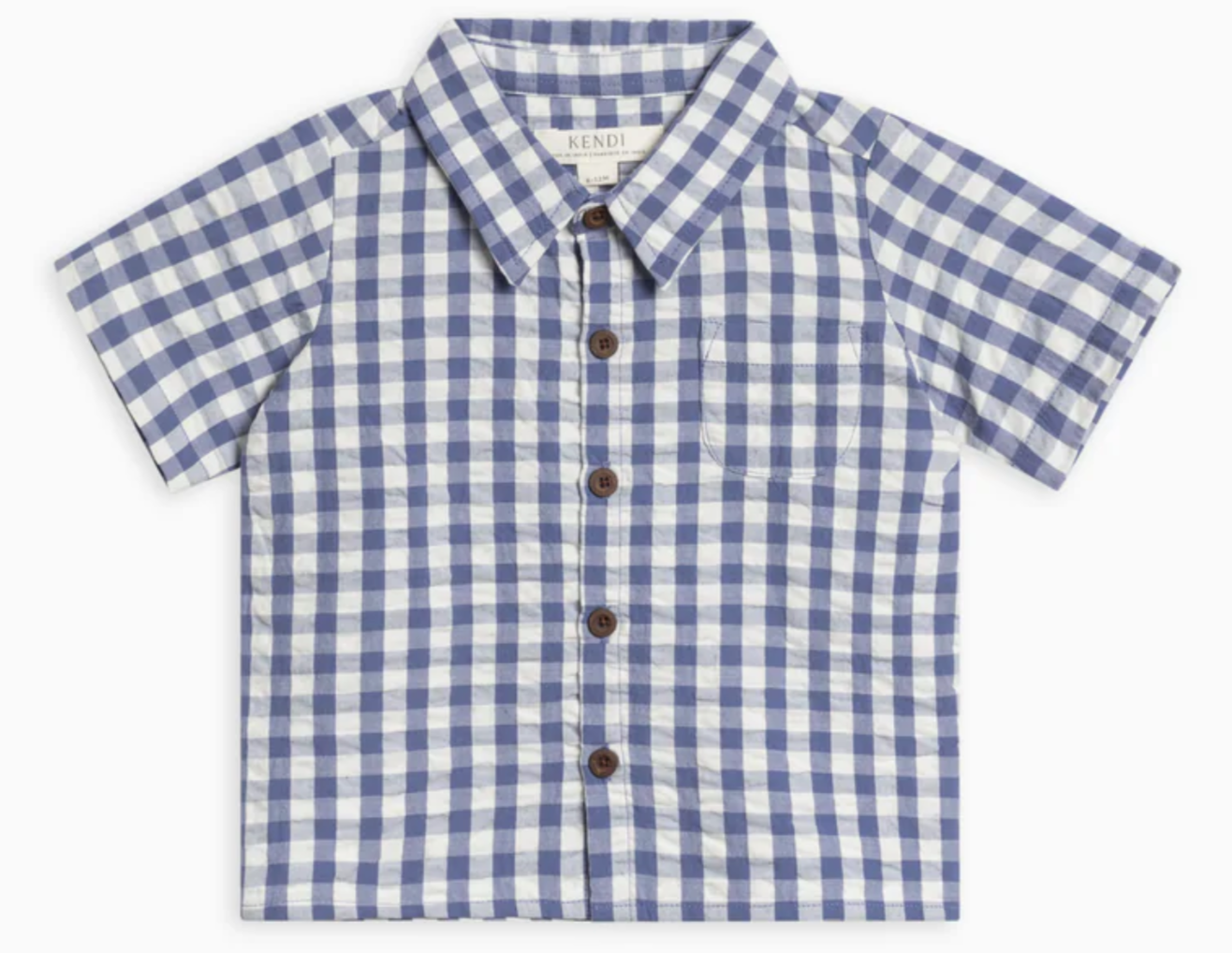Landon Seersucker Collared Button Down Shirt - Gingham