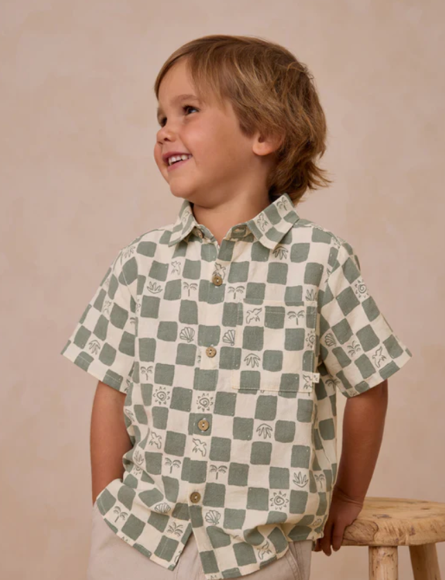 Collared Short Sleeve Shirt || Coastal Check