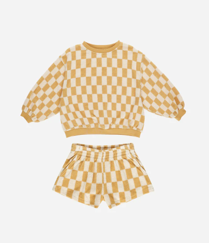 SUMMER TERRY SET || MARIGOLD CHECK