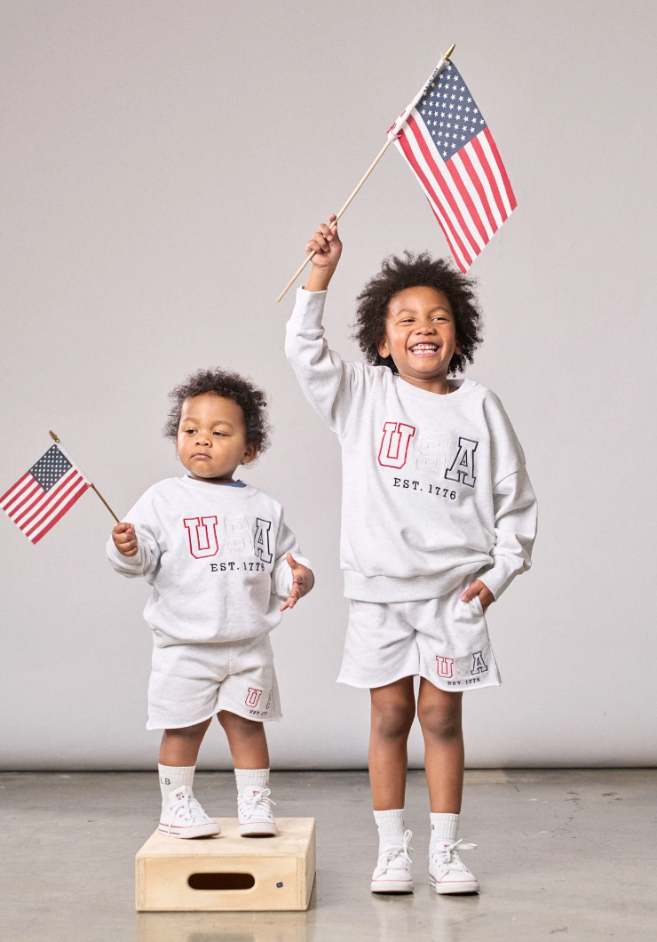 USA Lightweight Crewneck - Heather Grey