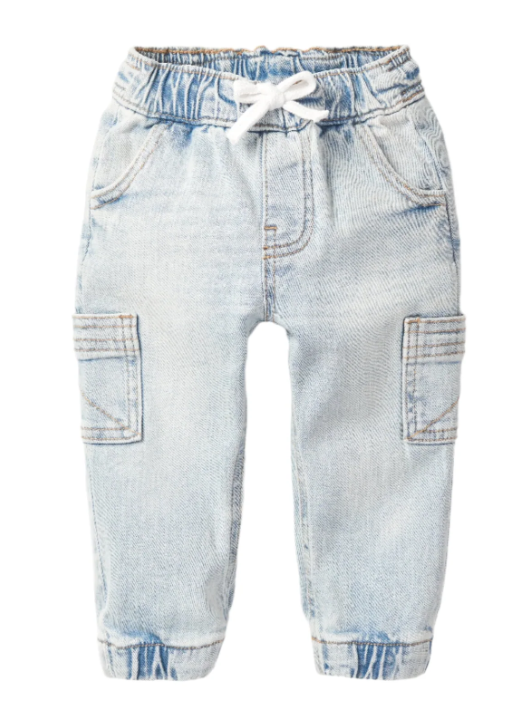 Cargo Denim Jogger - Light Wash