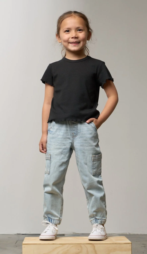Cargo Denim Jogger - Light Wash