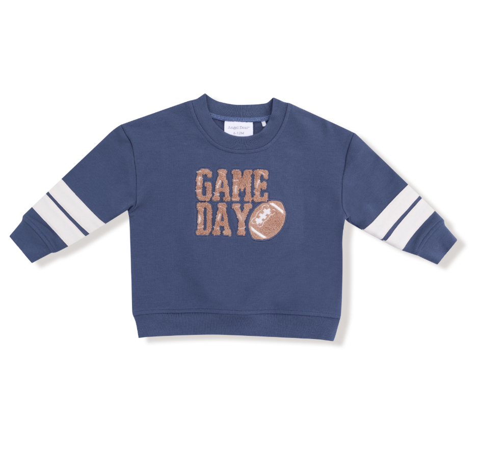 Cozy Drop Sleeve Sweatshirt W/ Varsity Stripes