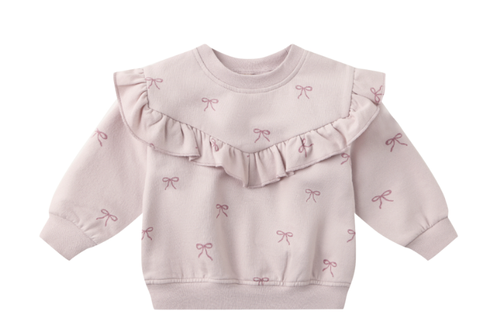 RUFFLE FLEECE SWEATSHIRT || BOWS