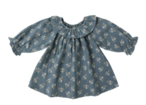 LONG SLEEVE ISLA DRESS || BLUE FLORAL