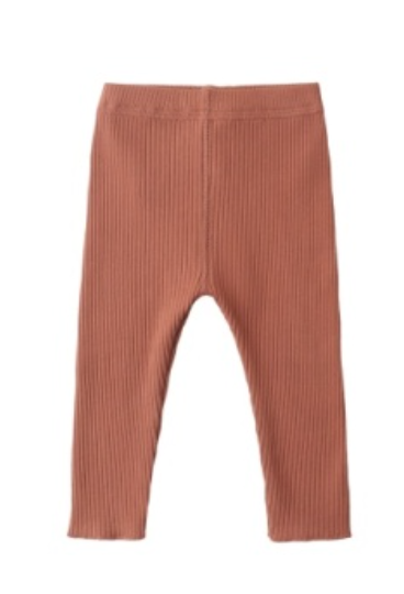 Red Ribbed Leggings