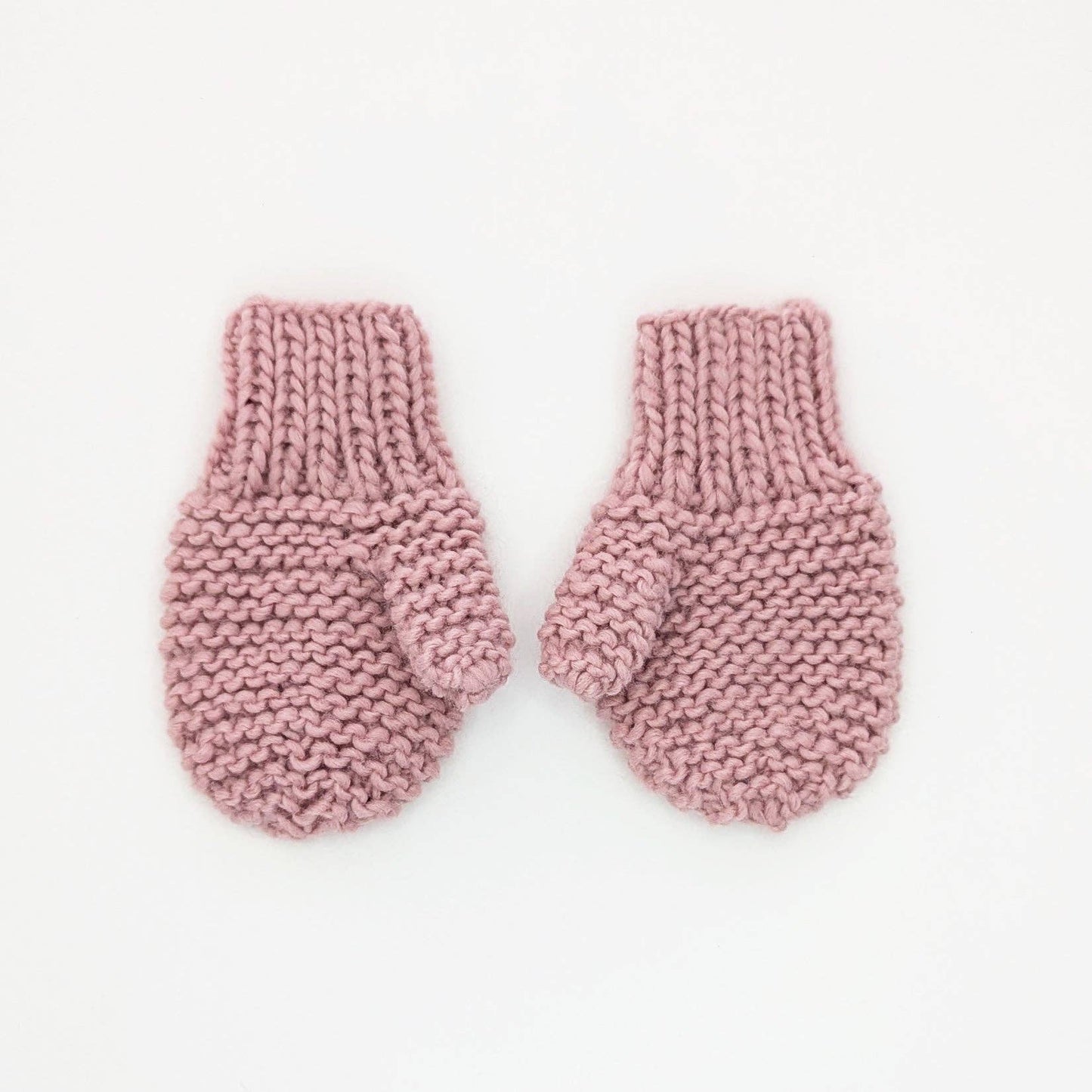 Rosy Garter Stitch Mittens