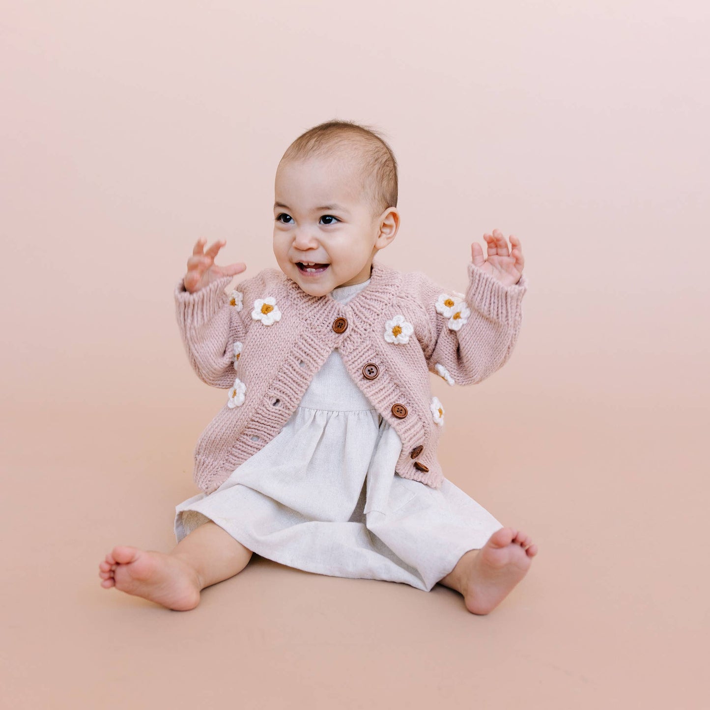 Flower Cardigan Blush Baby Sweater Kids
