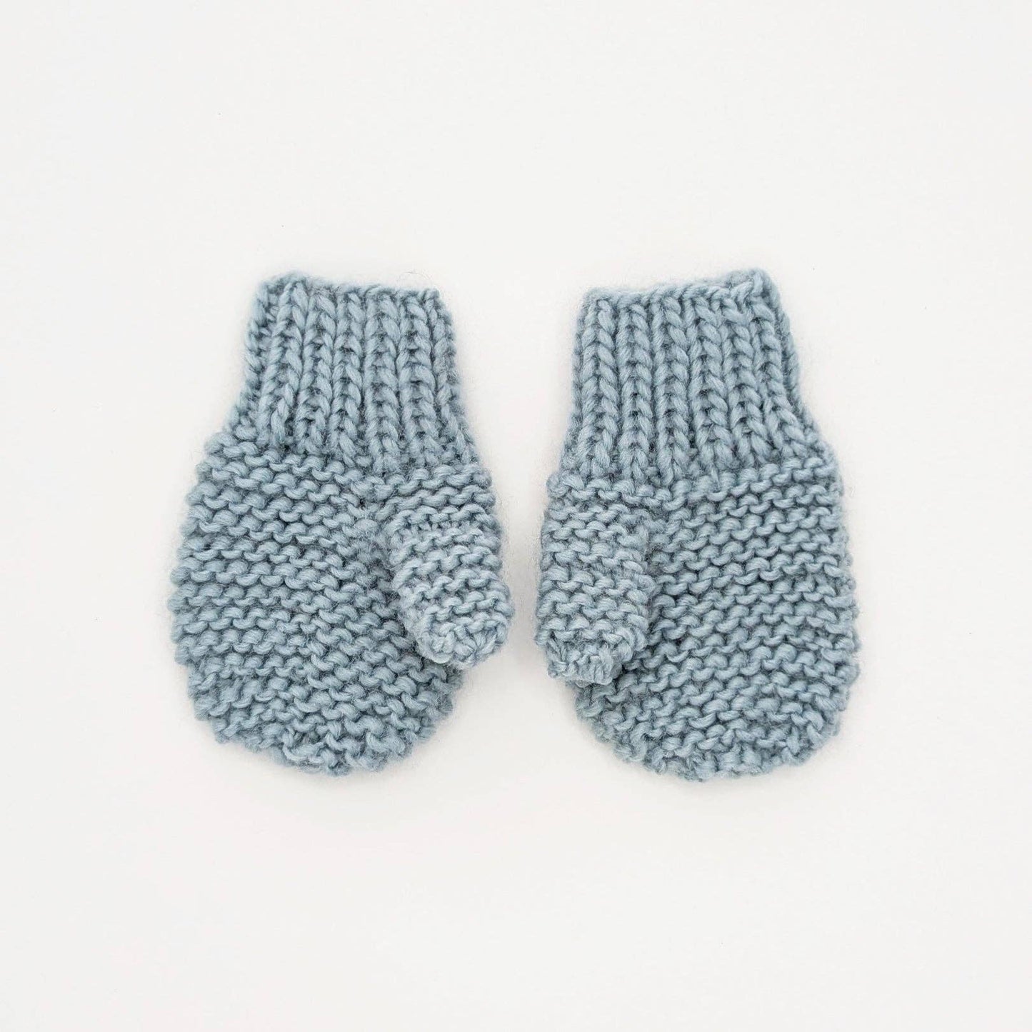 Surf Blue Garter Stitch Mittens