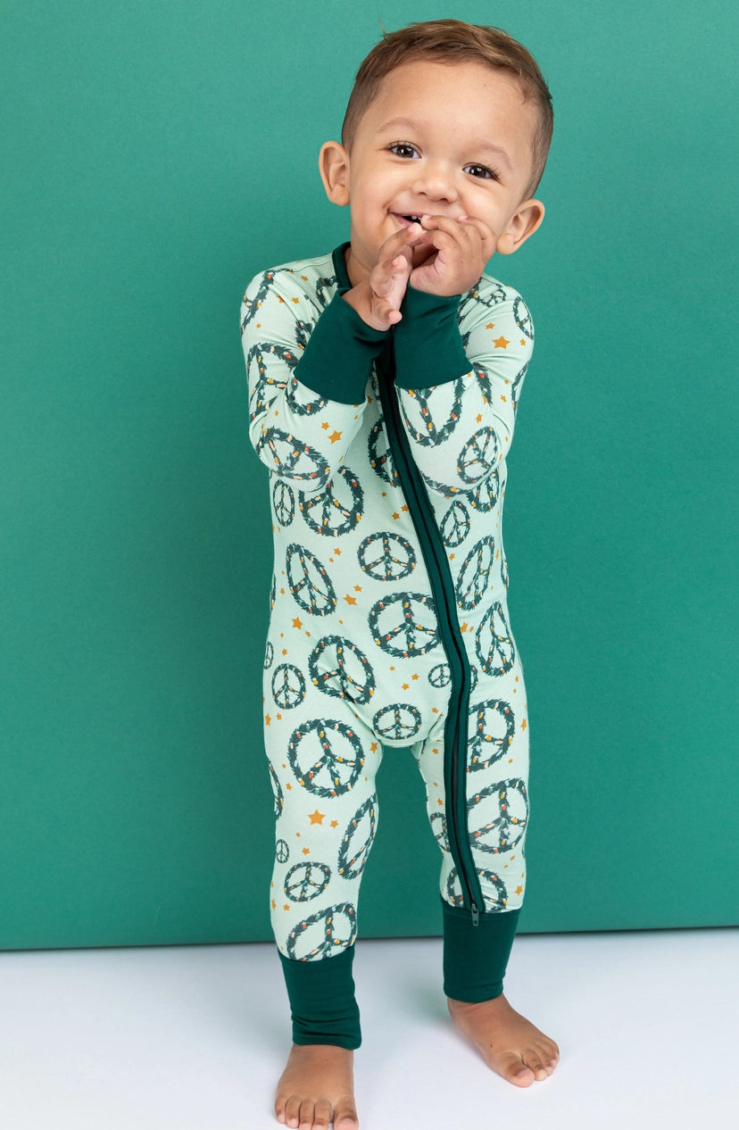 Peace +Joy Baby Bamboo Zip Romper