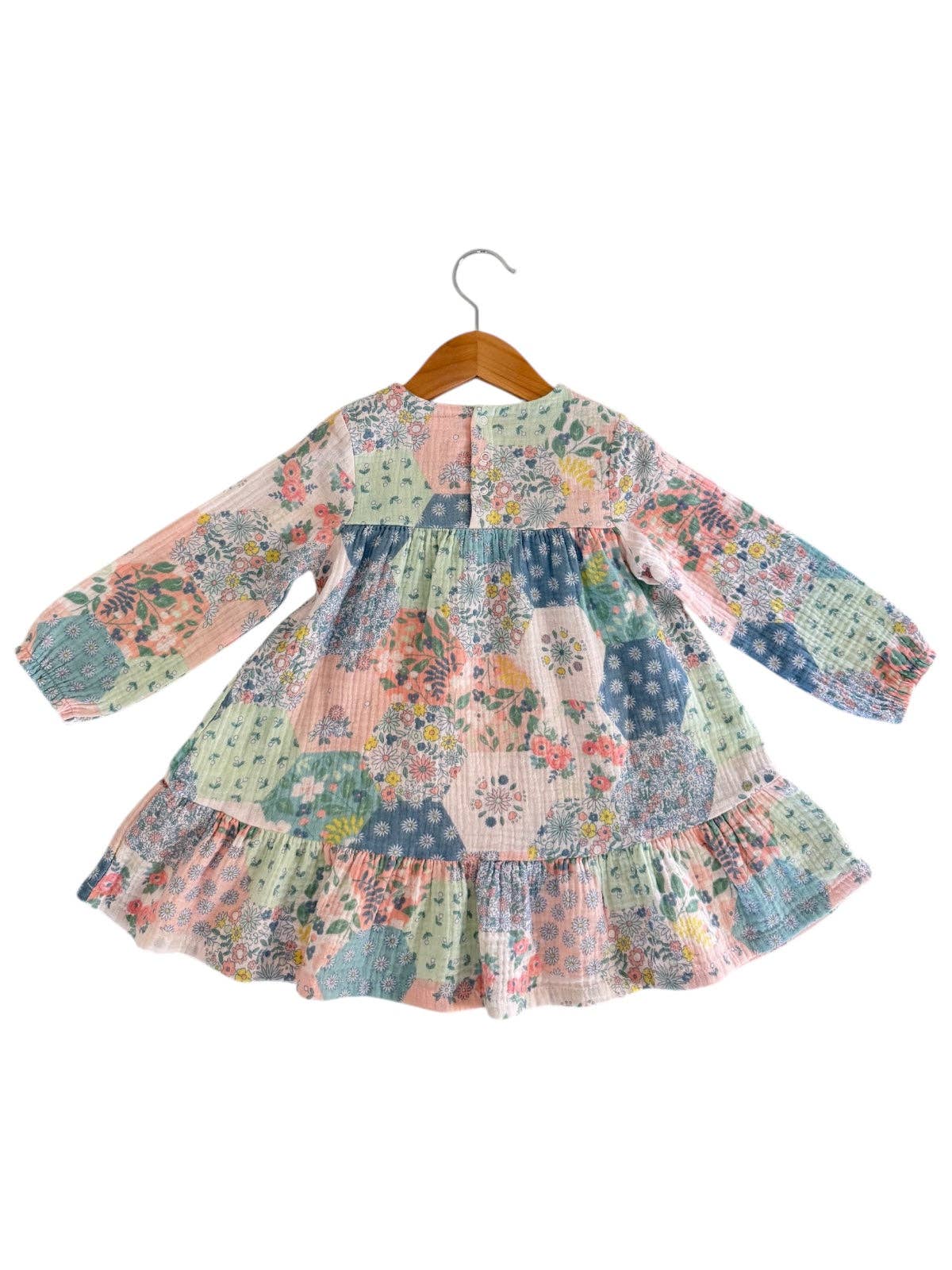 Patchwork Smocked Ruffle Tiered Dress